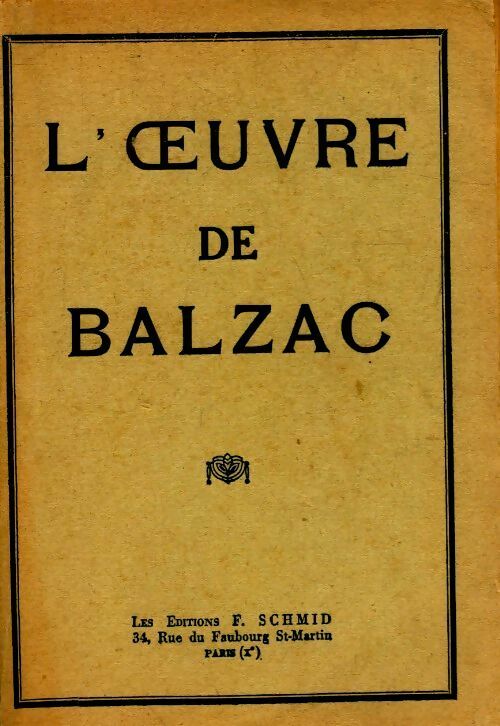 Livrenpoche : L'oeuvre de Balzac - Honoré De Balzac - Livre