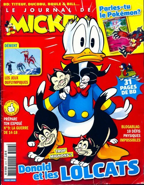 Livrenpoche : Le journal de Mickey n°3216 : Donald et les lolcats - Collectif - Livre