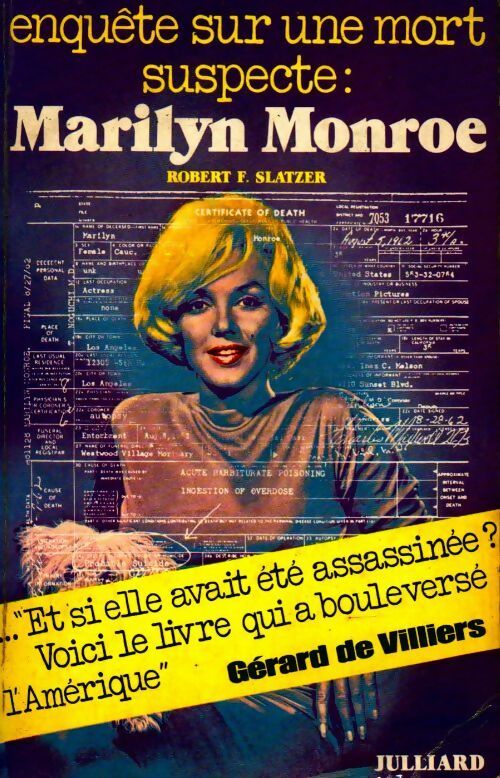 Livrenpoche : Enquête sur une mort suspecte : Marilyn Monroe - Gérard De Villiers - Livre