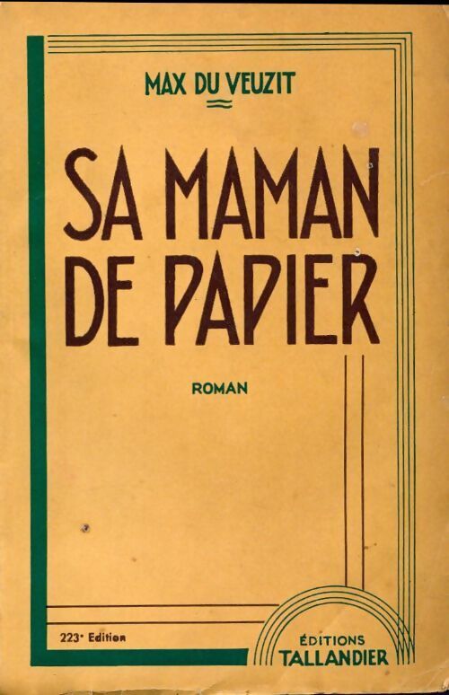 Livrenpoche : Sa maman de papier - Max Du Veuzit - Livre