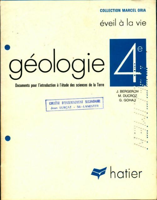 Livrenpoche : Géologie 4e - M. Oria - Livre