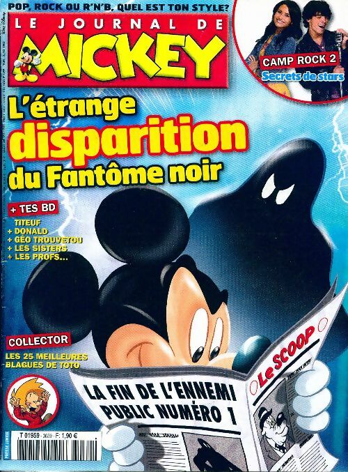 Livrenpoche : Le journal de Mickey n°3039 : L'étrange disparition du Fantôme noir - Collectif - Livre