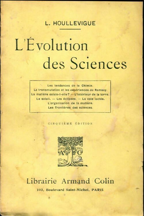 Livrenpoche : L'évolution des sciences - Louis Houllevigue - Livre