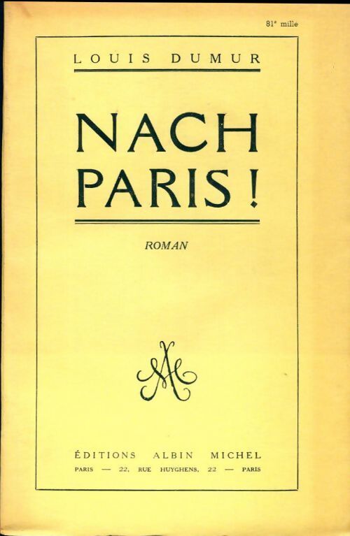 Livrenpoche : Nach Paris ! - Louis Dumur - Livre