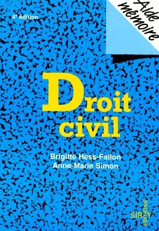 Livrenpoche : Droit civil - Brigitte Hess-Fallon - Livre