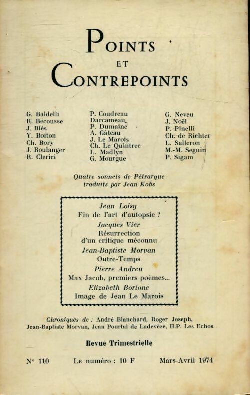 Livrenpoche : Points et contrepoints n°110 - Collectif - Livre