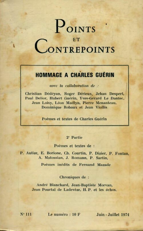 Livrenpoche : Points et contrepoints n°110 - Collectif - Livre