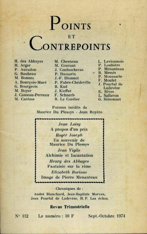 Livrenpoche : Points et contrepoints n°112 - Collectif - Livre