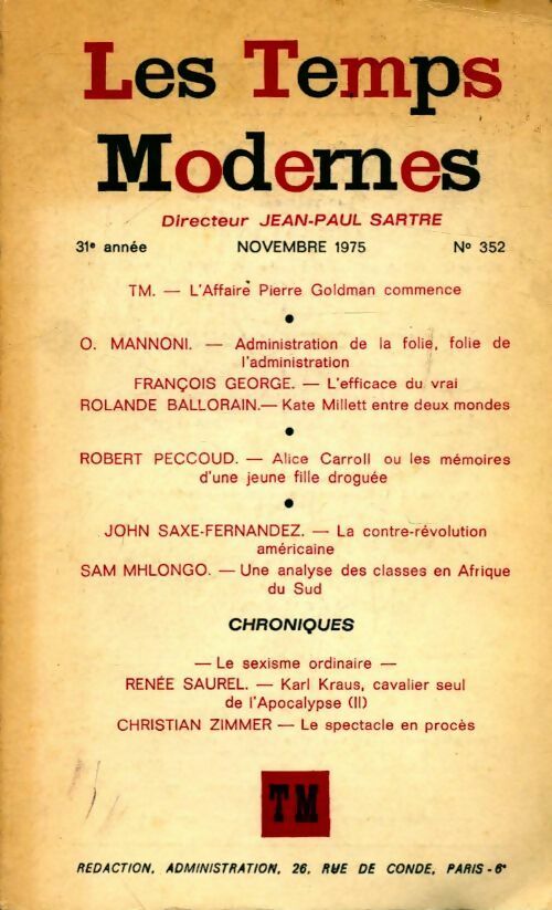 Livrenpoche : Les temps modernes n°352 - Collectif - Livre