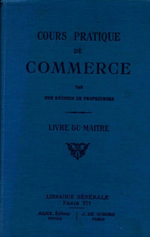 Livrenpoche : Cours pratique de commerce livre du maître - Collectif - Livre
