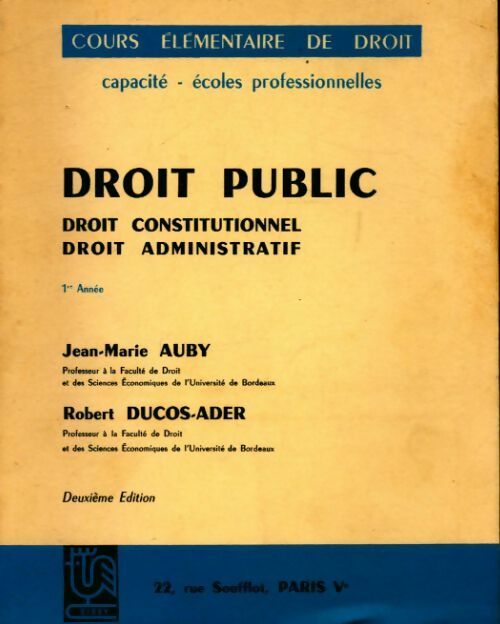 Livrenpoche : Droit public/ droit constitutionnel / droit administratif - Jean-Marie Auby, Robert Ducos-Ader - Livre