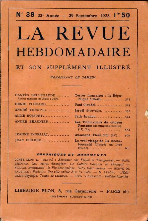 Livrenpoche : La revue hebdomadaire 32e année n°39 - Collectif - Livre