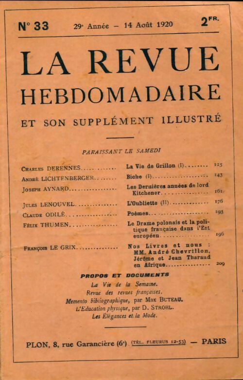 Livrenpoche : La revue hebdomadaire 29e année n°33 - Collectif - Livre