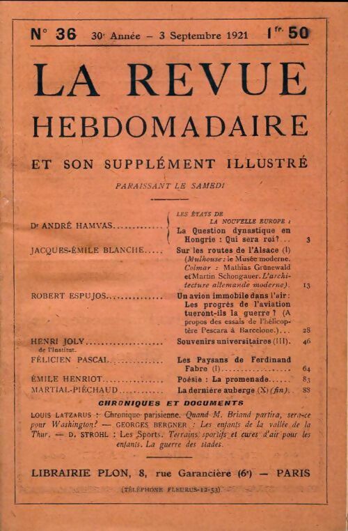 Livrenpoche : La revue hebdomadaire 30e année n°36 - Collectif - Livre