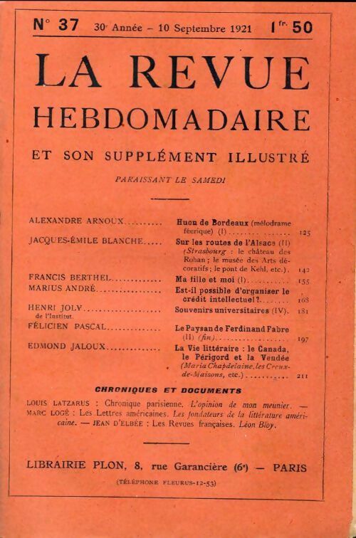 Livrenpoche : La revue hebdomadaire 30e année n°37 - Collectif - Livre
