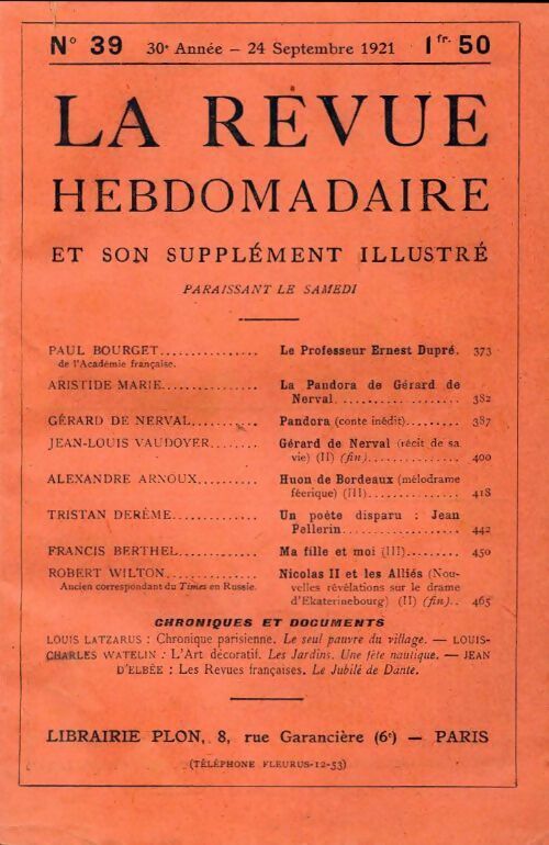 Livrenpoche : La revue hebdomadaire 30e année n°39 - Collectif - Livre