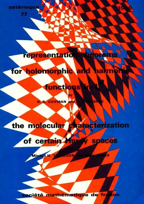 Livrenpoche : Représentation theorems for hardy spaces - Collectif - Livre