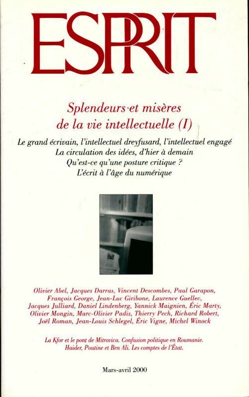 Livrenpoche : Esprit n°262 : splendeurs et misères de la vie intellectuelle - Collectif - Livre