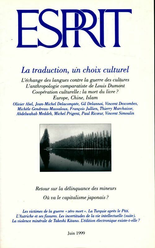 Livrenpoche : Esprit n°253 : la traduction, un choix culturel - Collectif - Livre