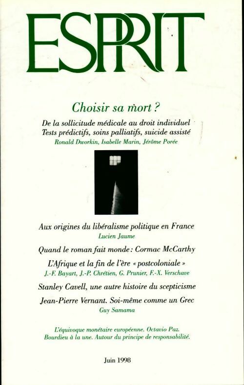 Livrenpoche : Esprit n°243 : Choisir sa mort? - Collectif - Livre
