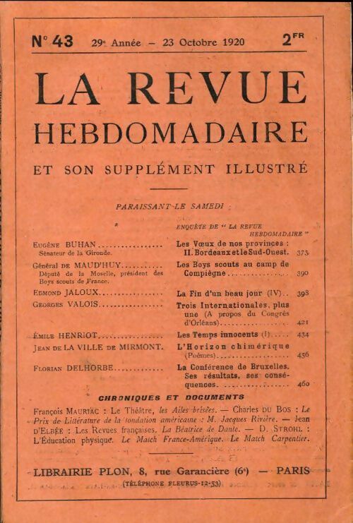 Livrenpoche : La revue hebdomadaire 29e année n°43 - Collectif - Livre