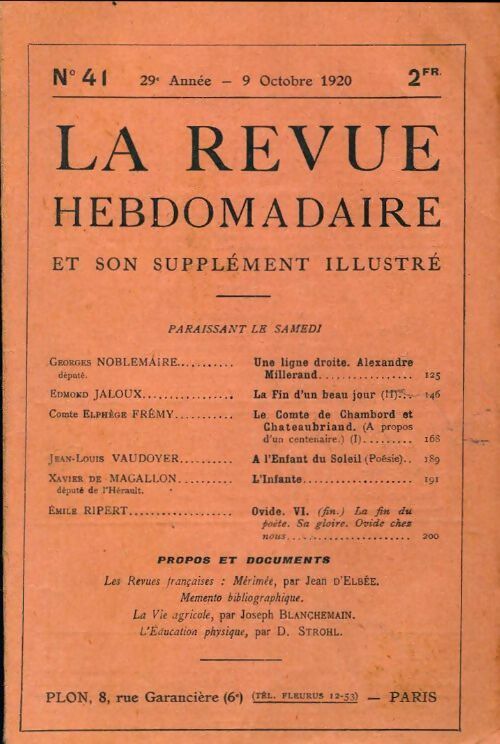 Livrenpoche : La revue hebdomadaire 29e année n°41 - Collectif - Livre