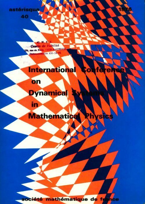 Livrenpoche : International conference on dynamical systeme in mathematical physics - Collectif - Livre
