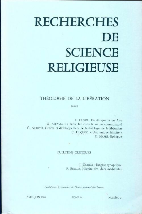 Livrenpoche : Recherches de science religieuse n°74-2 - Collectif - Livre