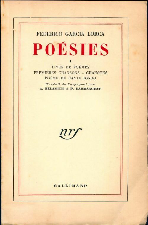 Livrenpoche : Poésies Tome I - Federico Garcìa Lorca - Livre