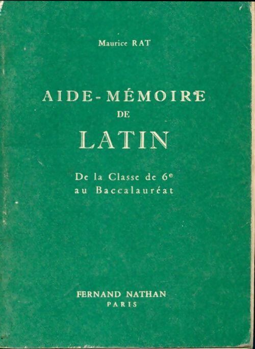 Livrenpoche : Aide-mémoire de latin - Maurice Rat - Livre