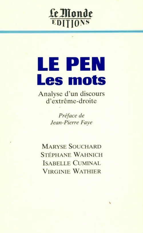 Livrenpoche : Le Pen, les mots - Collectif - Livre