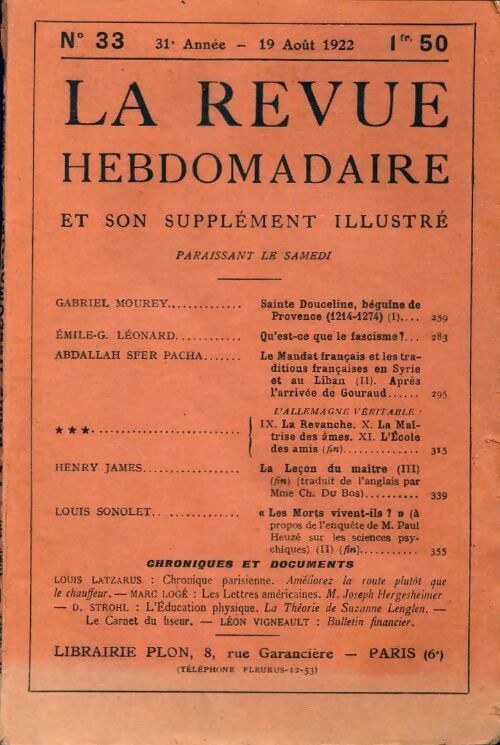 Livrenpoche : La revue hebdomadaire 31e année n°33 - Collectif - Livre