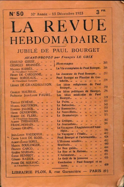 Livrenpoche : La revue hebdomadaire 32e année n°50 - Collectif - Livre