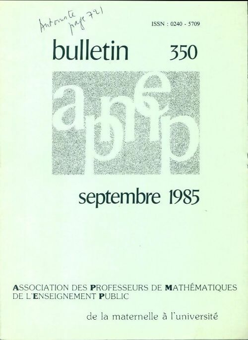Livrenpoche : Bulletin APMEP n°350 - Collectif - Livre