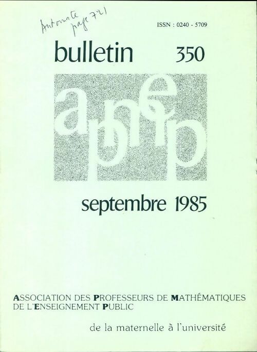 Bulletin APMEP n°350 - Collectif -  Bulletin APMEP - Livre