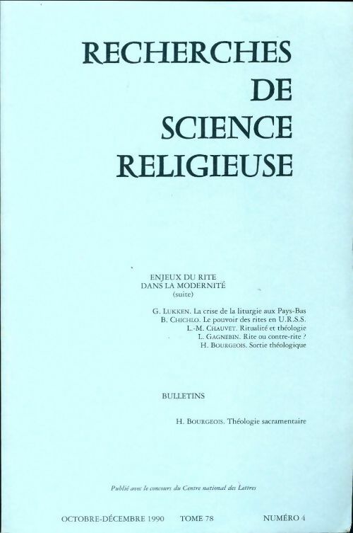 Livrenpoche : Recherches de science religieuse n°78-4 - Collectif - Livre