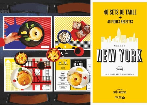 Livrenpoche : Comme à New-York. 40 sets de table + 40 fiches recettes - Collectif - Livre
