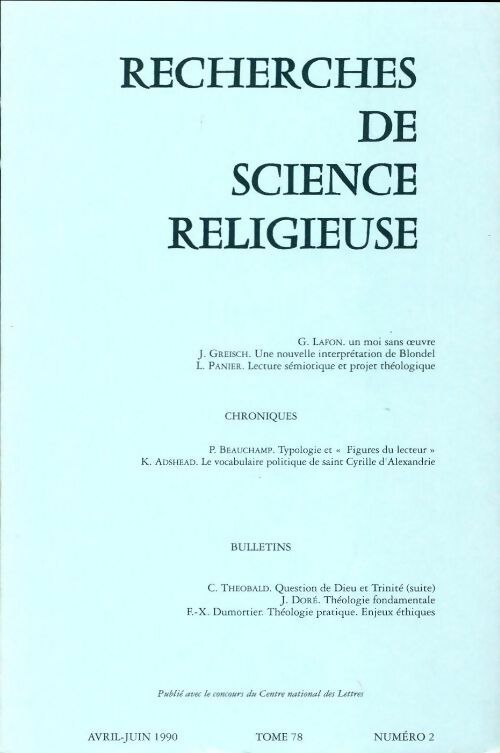 Livrenpoche : Recherches de science religieuse n°78-2 - Collectif - Livre