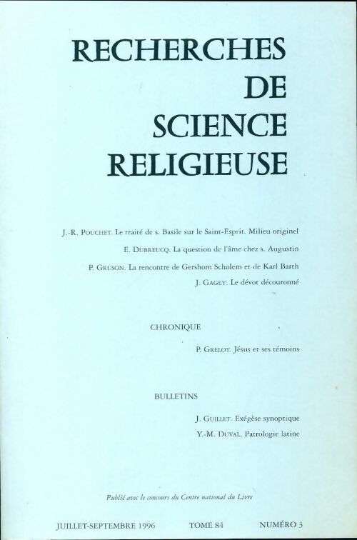 Livrenpoche : Recherches de science religieuse n°84-3 - Collectif - Livre