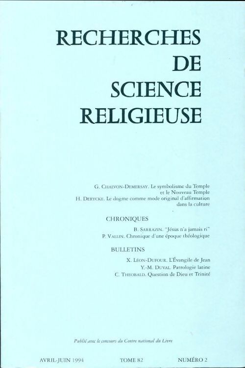 Livrenpoche : Recherches de science religieuse n°82-2 - Collectif - Livre