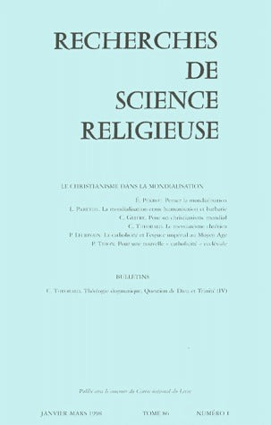 Livrenpoche : Recherches de science religieuse n°86-1 : Le christianisme dans la mondialisation - Collectif - Livre