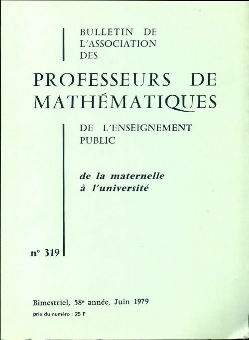 Livrenpoche : Bulletin APMEP n°319 - Collectif - Livre