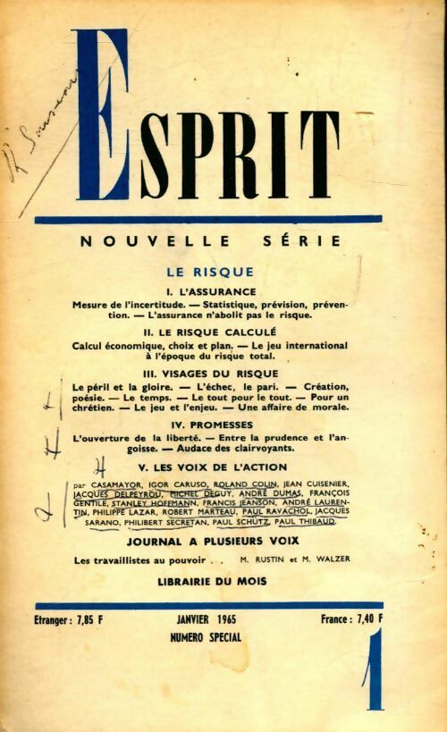 Livrenpoche : Esprit n°334 : Le risque - Collectif - Livre