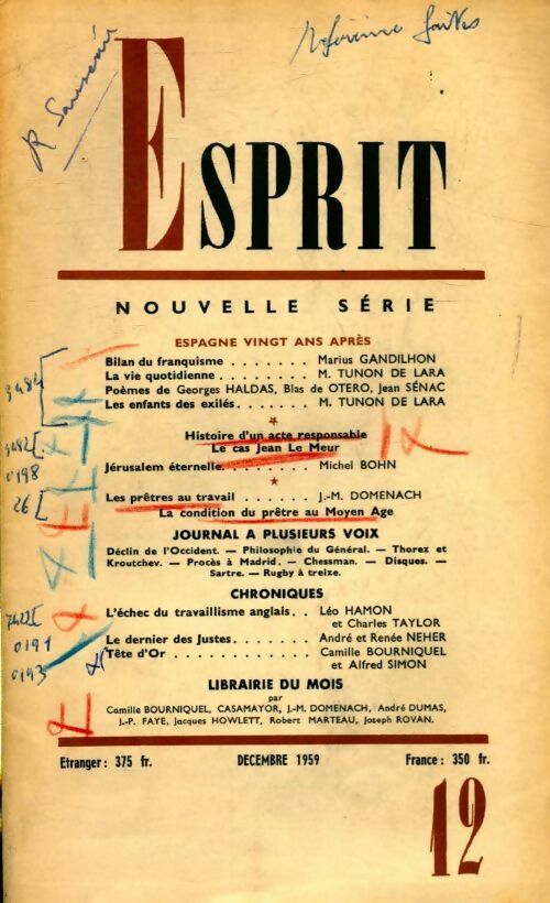 Livrenpoche : Esprit n°279 - Collectif - Livre