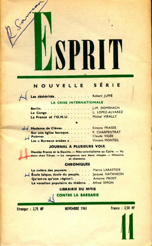 Livrenpoche : Esprit n°300 La crise internationale - Collectif - Livre