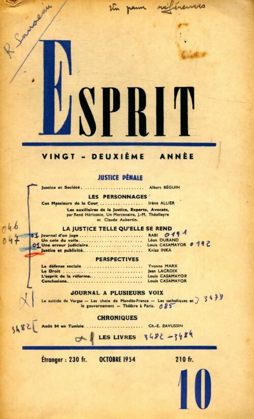 Livrenpoche : Esprit n°219 : Justice pénale - Collectif - Livre