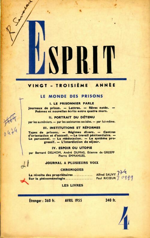 Livrenpoche : Esprit n°225 : Le monde des prisons - Collectif - Livre