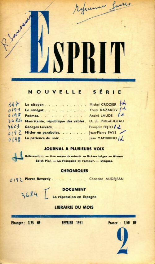 Livrenpoche : Esprit n°292 - Collectif - Livre