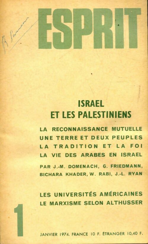 Livrenpoche : Esprit n°431 : Israël et les palestiniens - Collectif - Livre