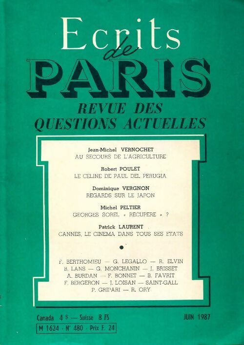 Livrenpoche : Ecrits de Paris n°480 - Collectif - Livre